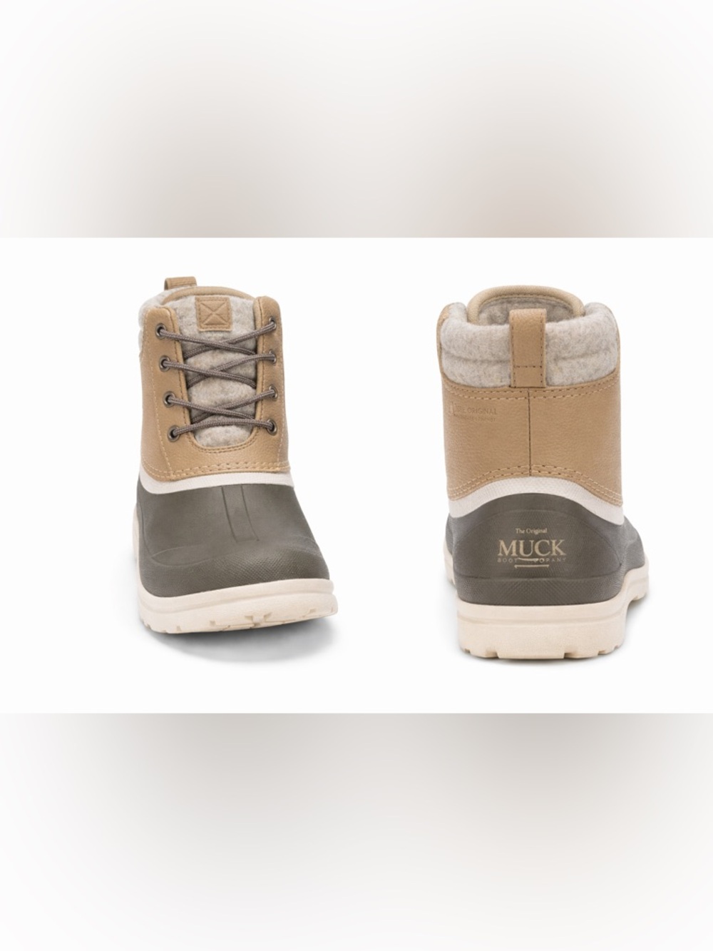 Muck Boot Co Women’s Originals Duck Lace Boot Taupe Walnut Waterproof Size 5 NIB - Picture 2 of 3